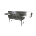 John Boos DT3B18244-2D18L 91.5" W x 30" D Dishtable/Pot Sink Two 18" Drainboards - JBDT3B182442D18L