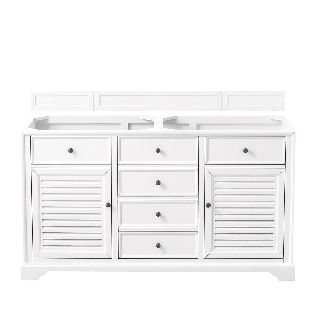 James Martin Vanities Savannah 60" Bright White Double Vanity - 238-104-V60D-BW-3AF