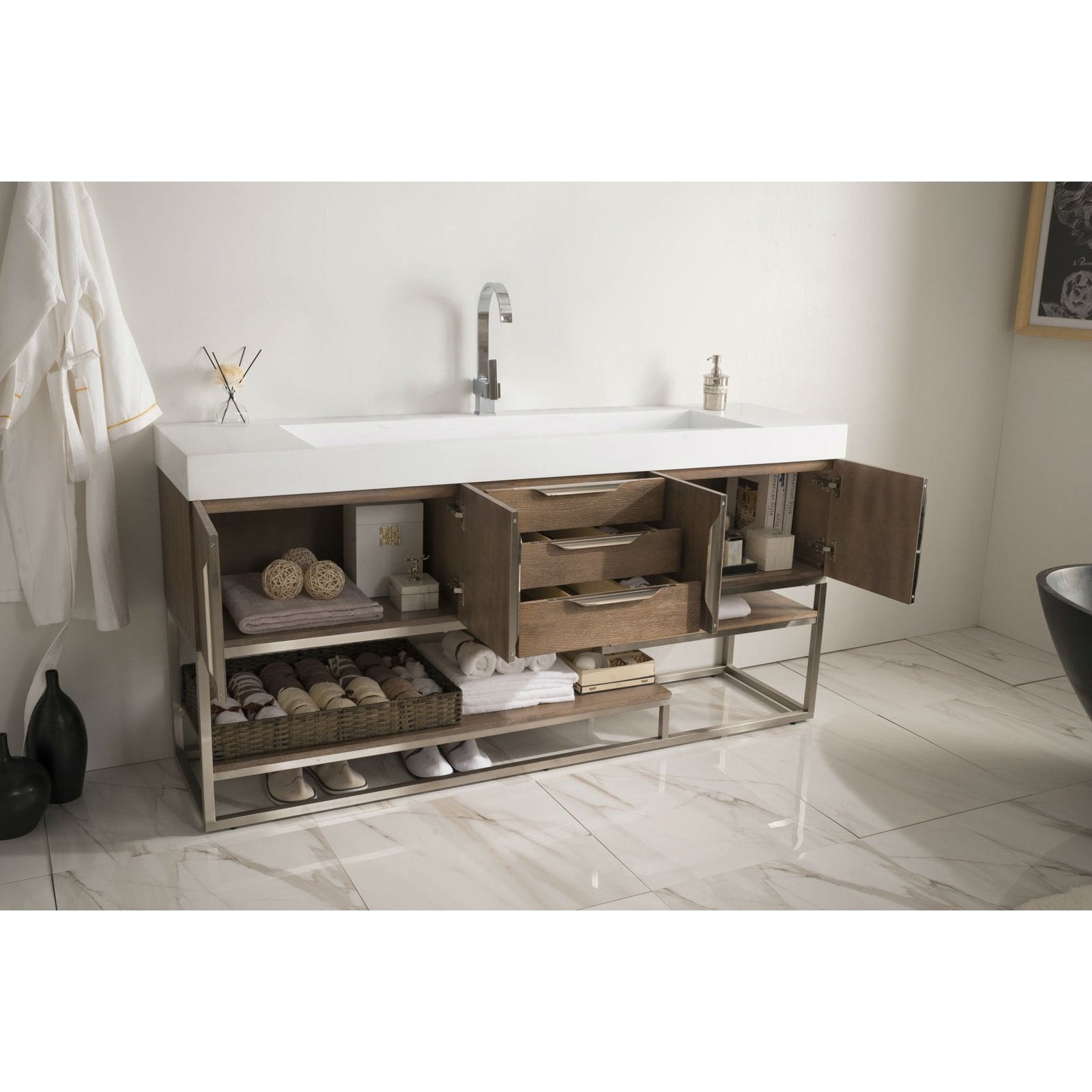 James Martin Vanities Columbia 72" Single Vanity - 388-V72S-AGR-MB-DGG