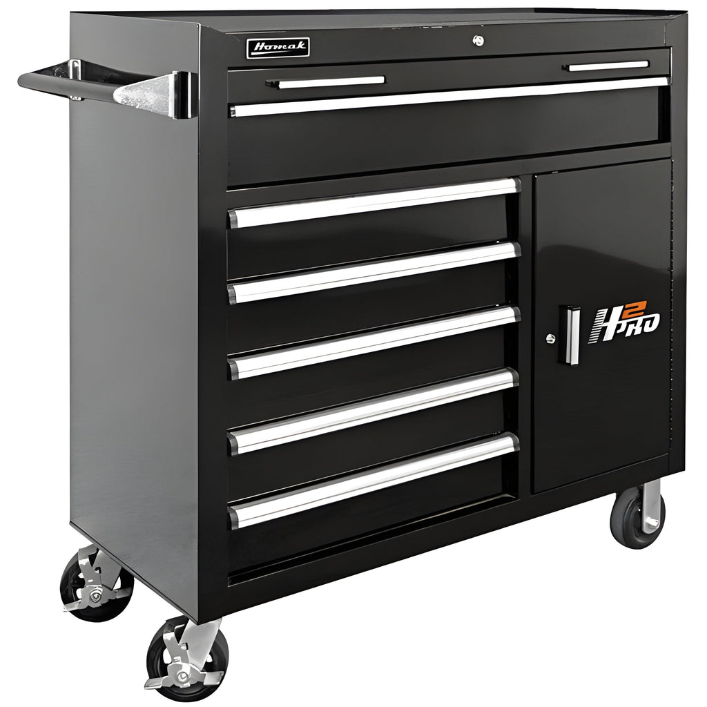 Homak  41" H2Pro 6 Drawer with 2 Drawer Comp Roller Cabinet - BK04041062