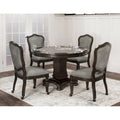 Sunset Trading 48" Round Vegas Dining and Poker Table | Reversible Game Top | Gray Wood - CR-87711-TB