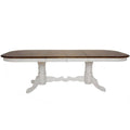 Sunset Trading Andrews 96" Oval Double Pedestal Extendable Butterfly Leaf Dining Table | Antique White and Chestnut Brown | Seats 10 -  DLU-ADW4296-AW