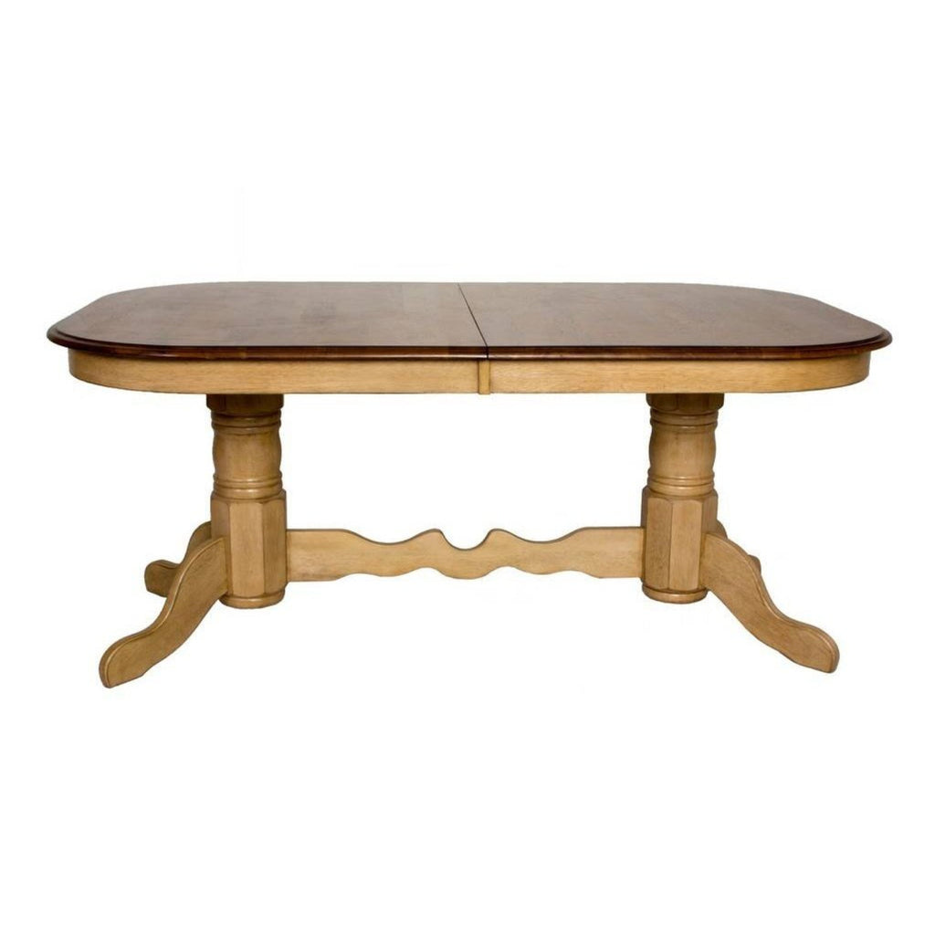 Sunset Trading Brook 96" Oval Double Pedestal Extendable Dining Table | Seats 10 -  DLU-BR4296-PW