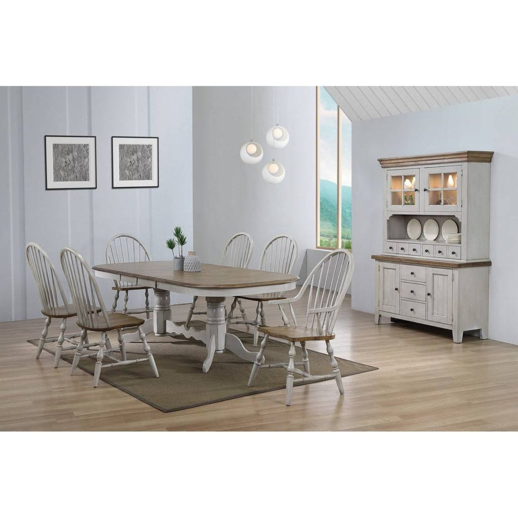 Sunset Trading Country Grove 8 Piece 96" Oval Double Pedestal Extendable Dining Table Set - DLU-CG4296-30AGOBH8