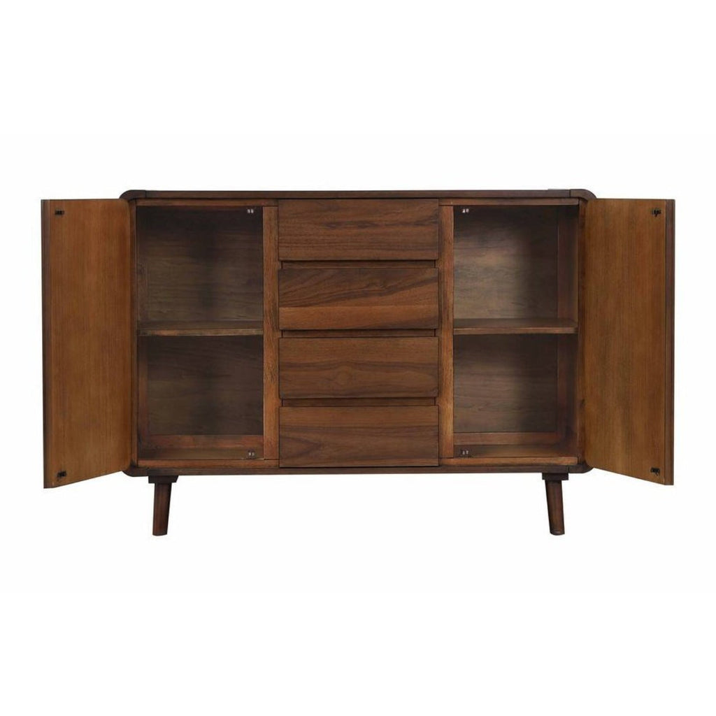 Sunset Trading Mid Century Server | 4 Drawers and 2 Storage Cabinets -  DLU-MC-SR