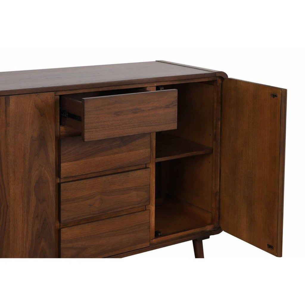 Sunset Trading Mid Century Server | 4 Drawers and 2 Storage Cabinets -  DLU-MC-SR