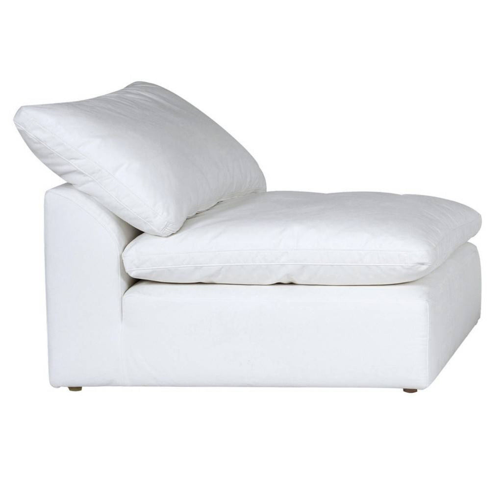 Sunset Trading Cloud Puff 4 Piece 132" Wide Slipcovered Modular Sectional Sofa with Ottoman - SU-1458-81-1C-2A-1O