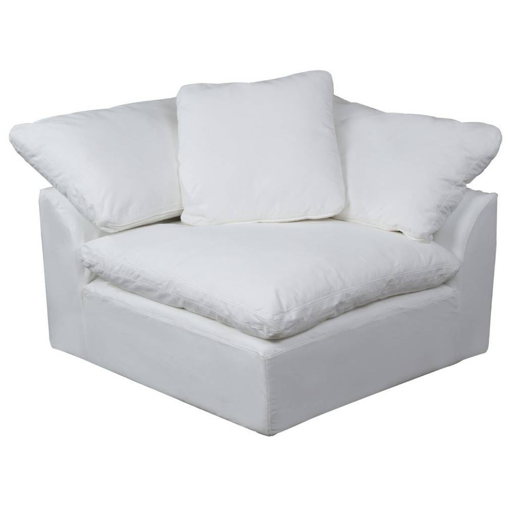 Sunset Trading Cloud Puff 4 Piece 132" Wide Slipcovered Modular Sectional Sofa with Ottoman - SU-1458-81-1C-2A-1O