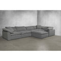 Sunset Trading Cloud Puff 4 Piece 132" Wide Slipcovered Modular Sectional Sofa with Ottoman - SU-1458-94-1C-2A-1O
