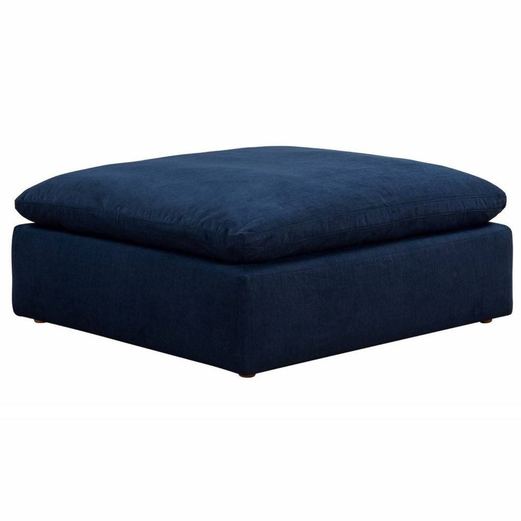 Sunset Trading Cloud Puff Slipcovered 44" Square Sectional Modular Ottoman | Stain Resistant Performance Fabric | Navy Blue -  SU-145830-391049