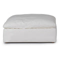 Sunset Trading Cloud Puff Slipcovered 44" Square Sectional Modular Ottoman | Stain Resistant Performance Fabric | White - SU-145830-391081