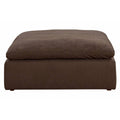 Sunset Trading Cloud Puff Slipcovered 44" Square Sectional Modular Ottoman | Stain Resistant Performance Fabric | Brown  -  SU-145830-391088