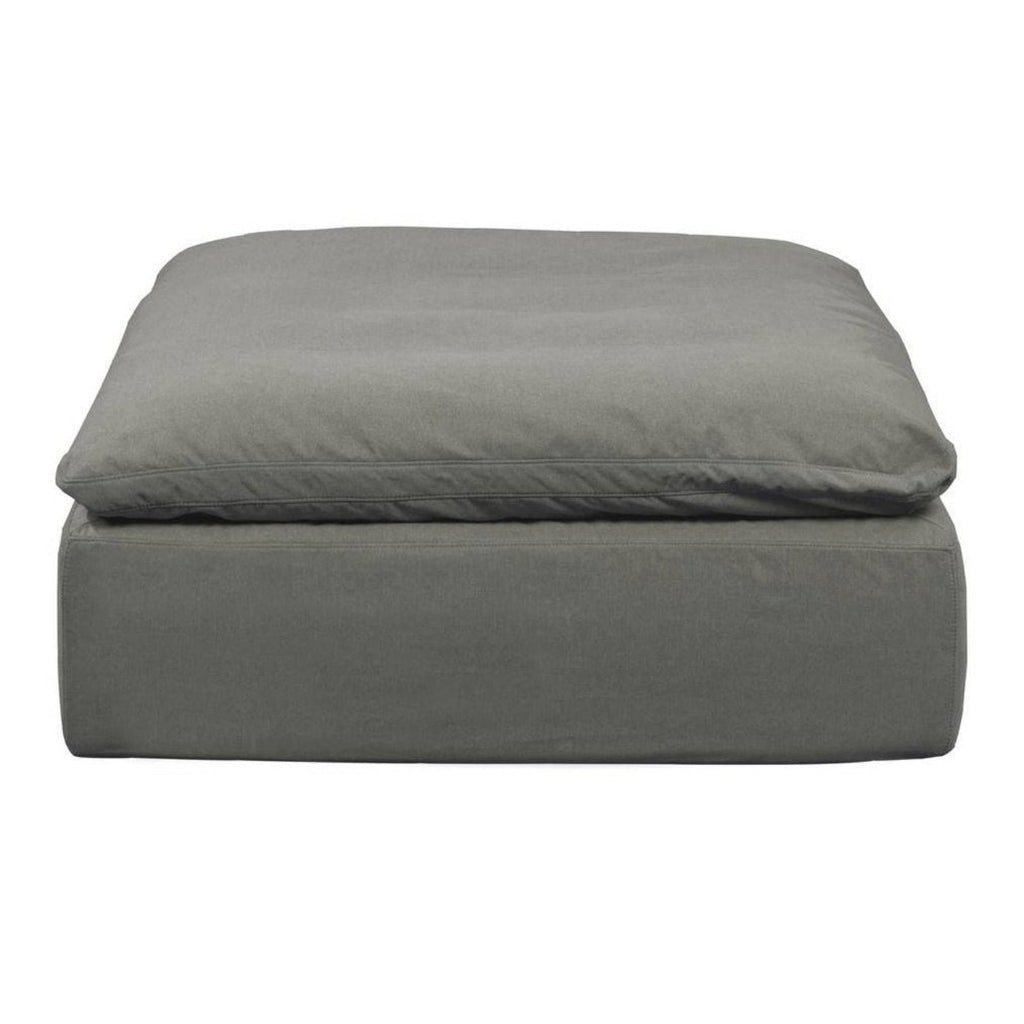 Sunset Trading Cloud Puff Slipcovered 44" Square Sectional Modular Ottoman | Stain Resistant Performance Fabric | Gray -   SU-145830-391094