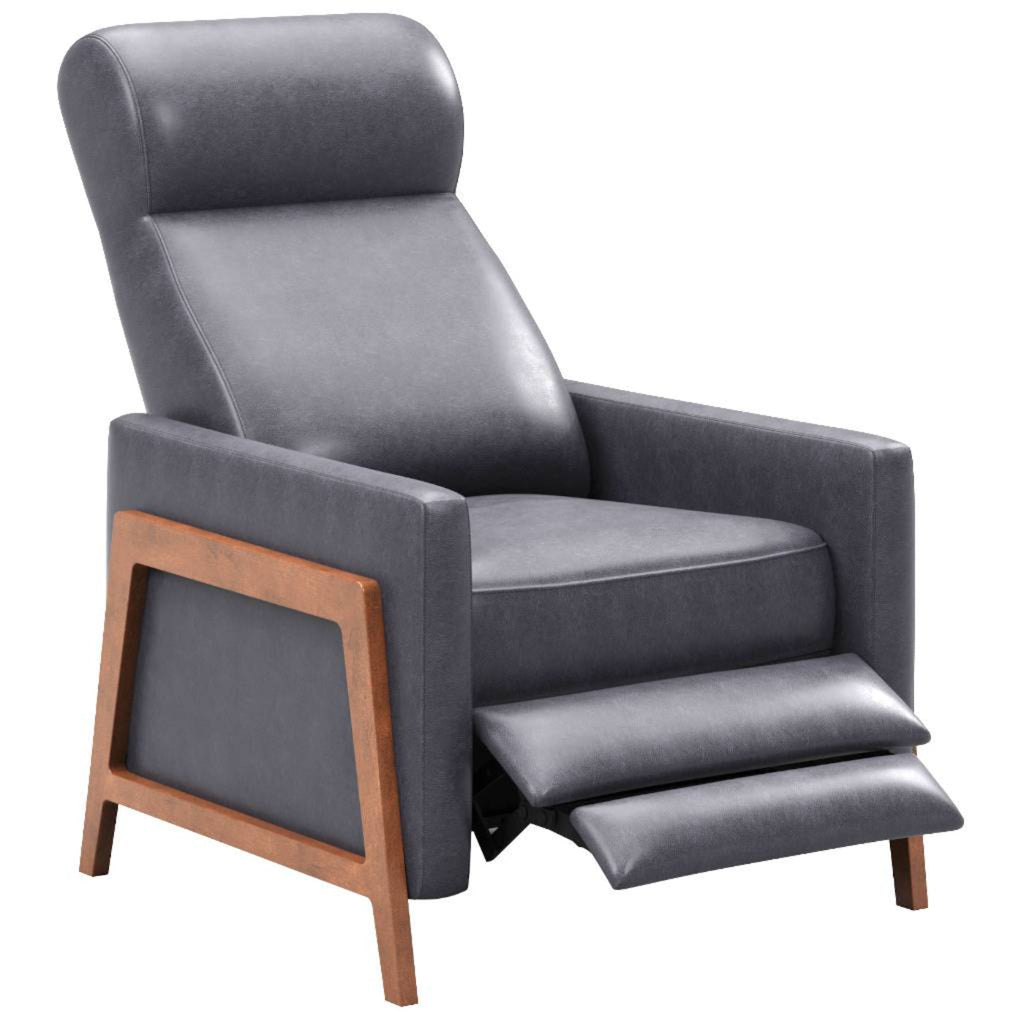 Sunset Trading Edge Pushback Leather Recliner | Manual Reclining Chair | Thin Track Arms | Gray -  SY-1357-86-9102-94