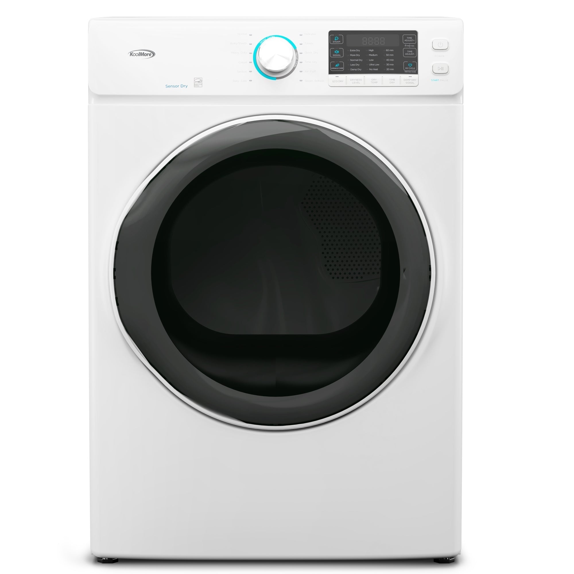 KOOLMORE 8 cu. ft. Large Capacity Stackable Vented Electric Front Load Dryer in White, 240V, FLD-8CWH - FLD8CWH .