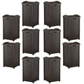 Suncast Trash Hideaway Outdoor 33 Gallon Garbage Waste Can Bin, Java (10 Pack) - 173821