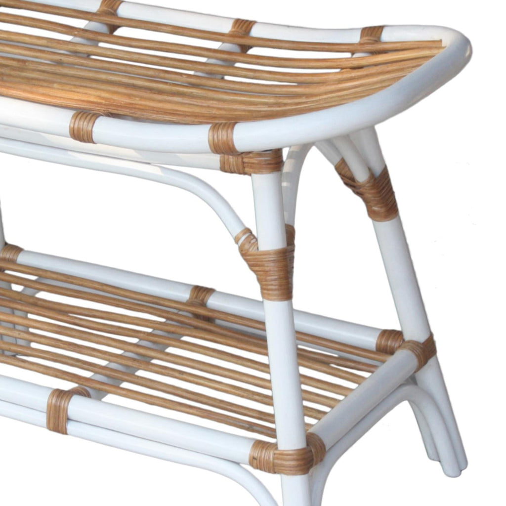 New Pacific Direct Damara Rattan Bench w/ Shelf -  2400037-W