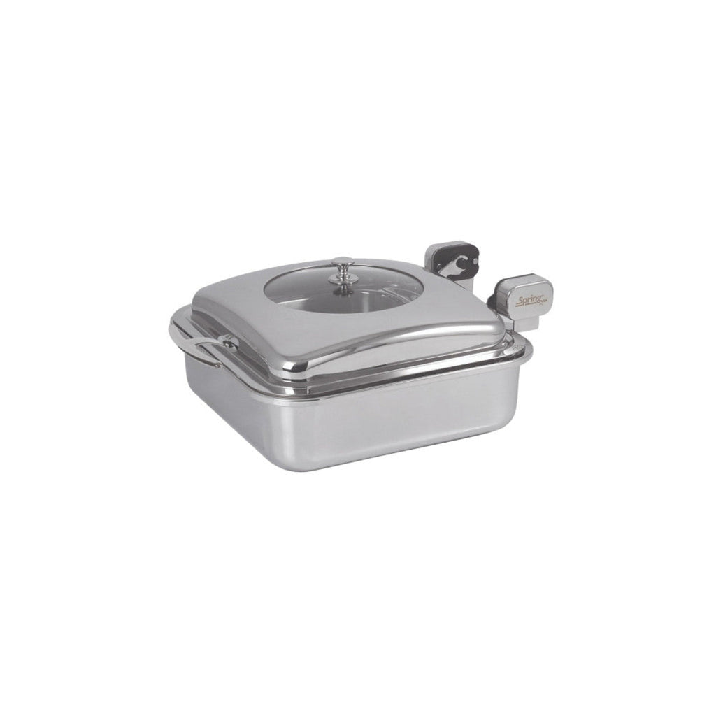 Spring USA 2474-6 Square Vision Induction Buffet Server with Chrome Accents - SP24746