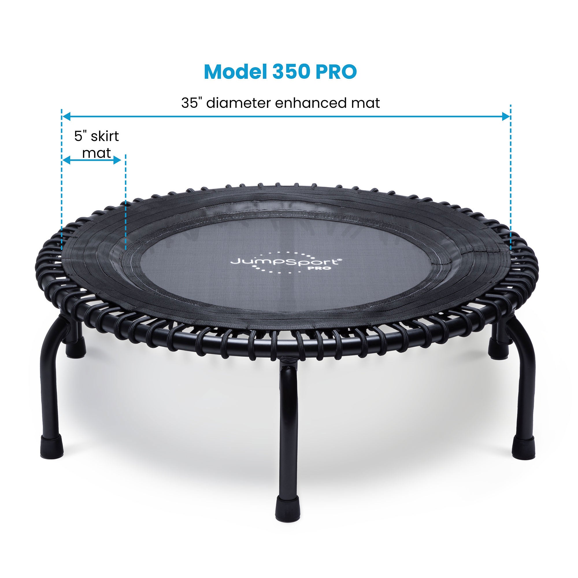 Disc-O-Bed JumpSport 350 PRO Lightweight 39-Inch Adults Fitness Trampoline & Handle Bar - 250151