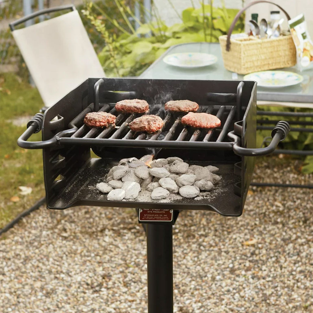 Pilot Rock H-16 B6X2 Park Style Outdoor BBQ Charcoal Grill w/ Swivel, 2 Pack - 415871