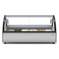 KOOLMORE 46 in. Countertop Gelato Display Case with 6 Pans and Built-in Glass Sneeze Guard in Stainless-Steel  - KMCGD6P