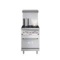 KOOLMORE 24 in. 4 Burner Commercial Liquid Propane Range with Oven in Stainless-Steel - KMCR24LP