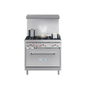 KOOLMORE 36 in. 6 Burner Commercial Natural Gas Range in Stainless-Steel - KMCR36NG