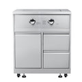KOOLMORE 32 in. Outdoor Kitchen Liquid Propane Side Burner with Bottom Cabinet in Stainless-Steel - KM-OKS-SBC