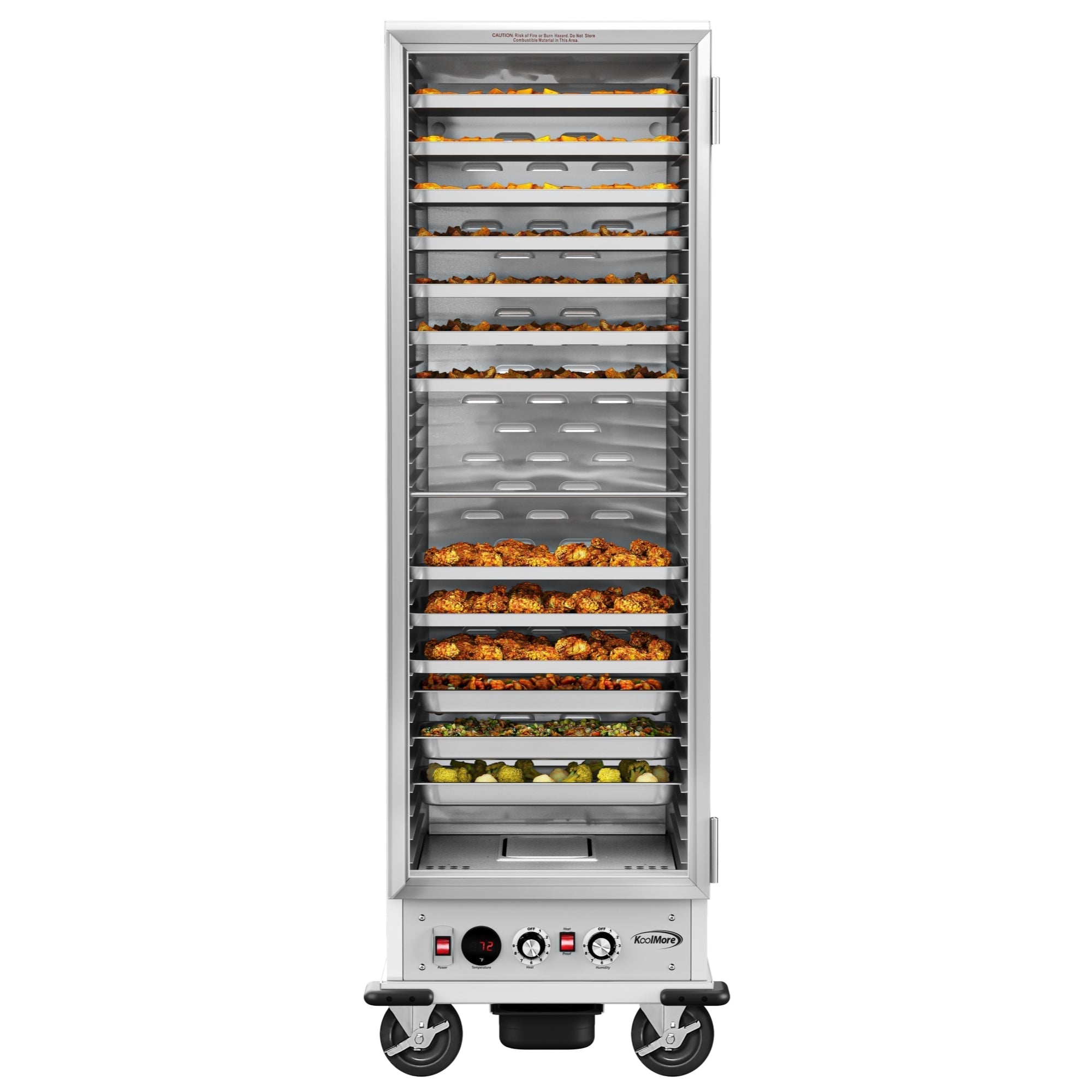 KOOLMORE 33 in. Commercial Insulated Heated Holding/Proofing Cabinet with Glass Door and 35-Pan Capacity in Silver - KMCHP36SIGL