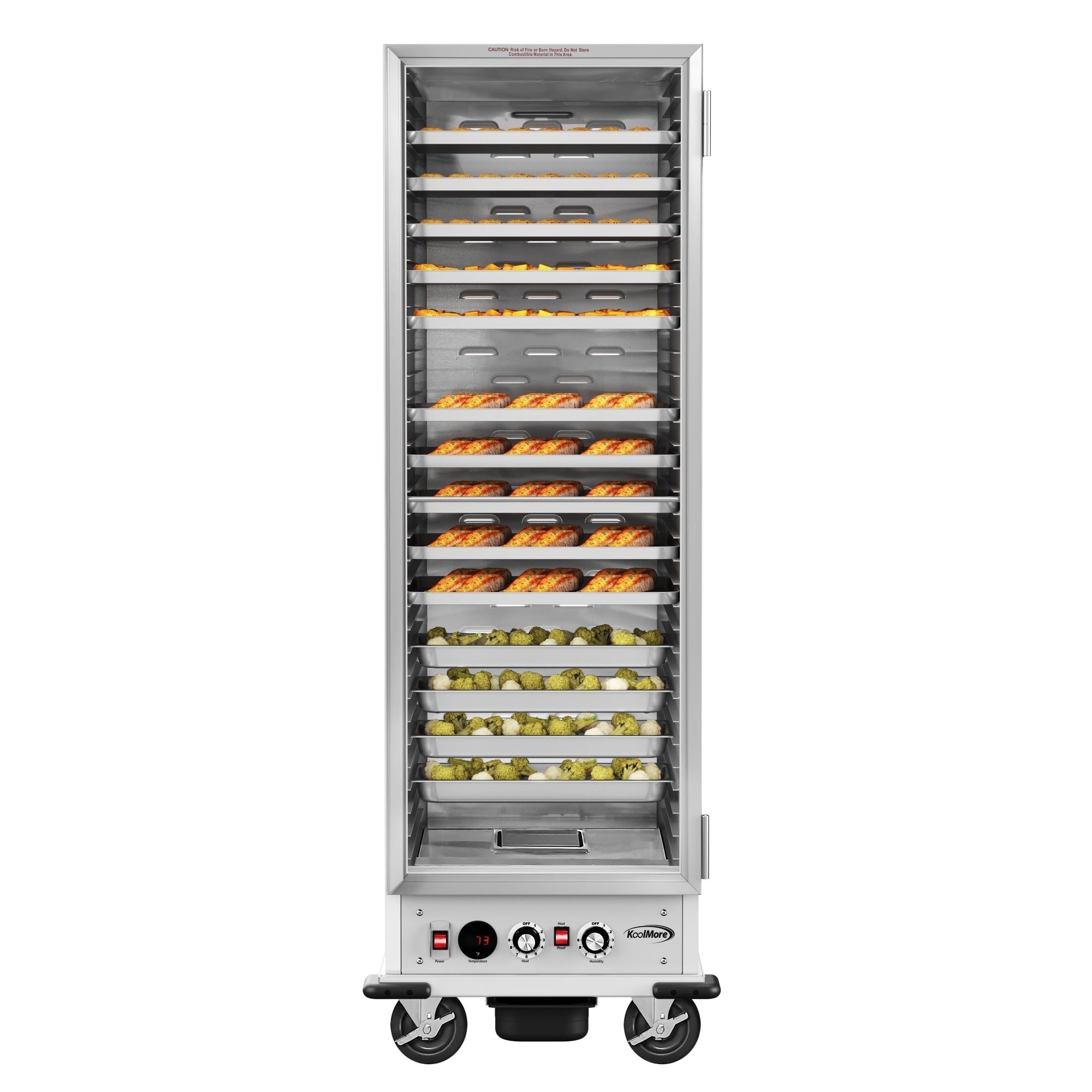 KOOLMORE 33 in. Commercial Non-Insulated Glass Door Heated Holding/Proofing Cabinet with 35-Pan Capacity in Silver  - KMCHP36SNGL