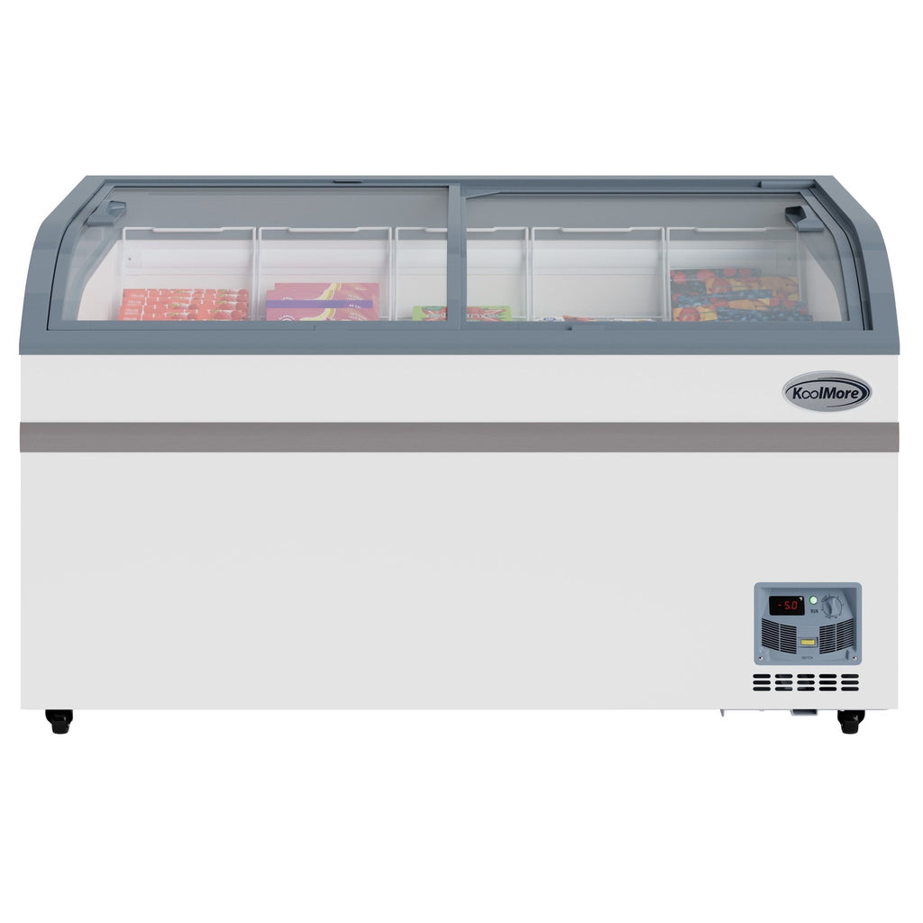 KOOLMORE 58 Inch Manual Defrost Island Chest Freezer 14 cu. ft. Capacity in White - KMISCF58MD