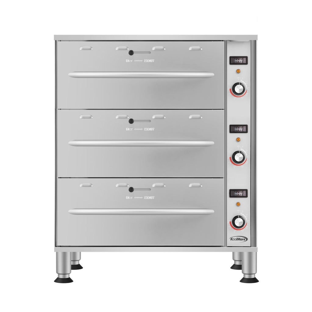 KOOLMORE KMWDM3 Three-Drawer Commercial Free Standing Warming Drawer in Stainless-Steel -  KM-WD-M3