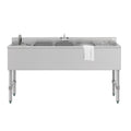 KOOLMORE 60 in. Three-Compartment Commercial Bar-Sink with 3 in. Backsplash, Dual Drainboards with Low Lead Faucet, NSF Certified in Stainless-Steel (SBR3B60-LR-320) - SBR3B60LR320