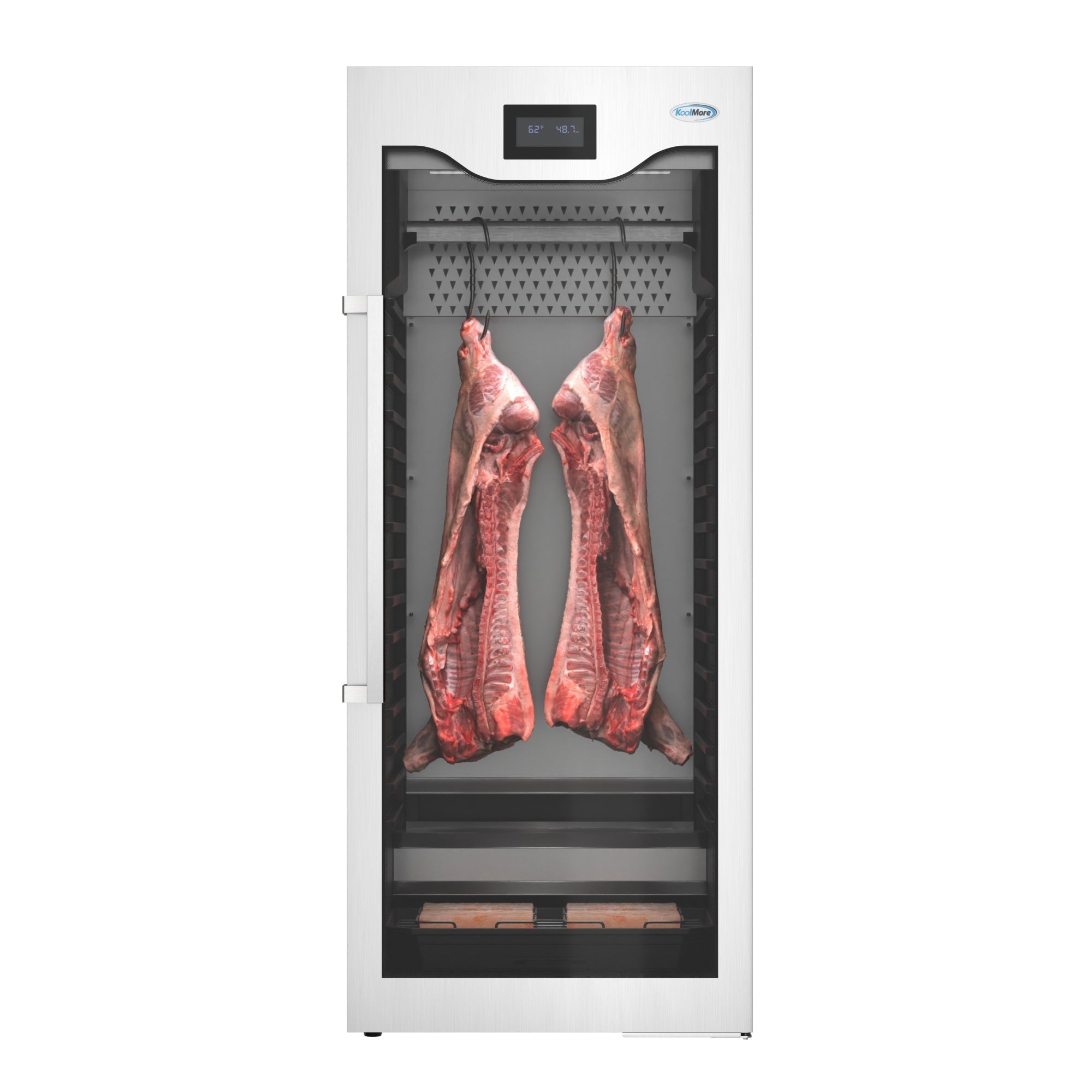KOOLMORE 27.5 in. Commercial Dry Ager Refrigerator for Meat Featuring Hanging Rack with Hooks, Charcoal Filter, and Antimicrobial Lining, 17 Cu. Ft.  - KMAGER17