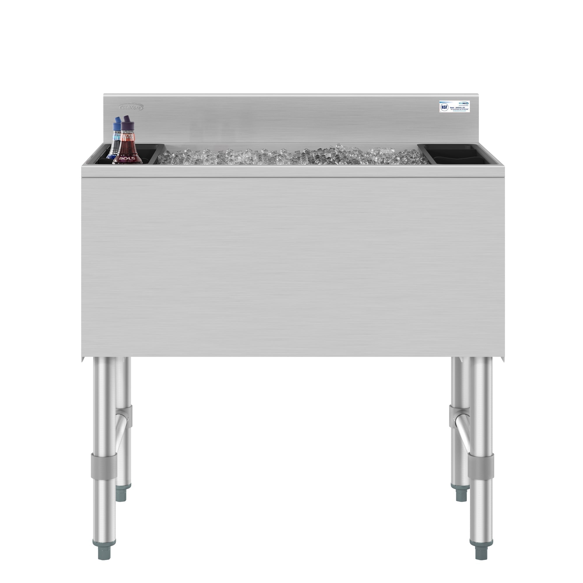 KOOLMORE KMUIB1830 30 in. Commercial Underbar Ice Bin with Siding Lid in Stainless Steel  - KM-UIB-1830