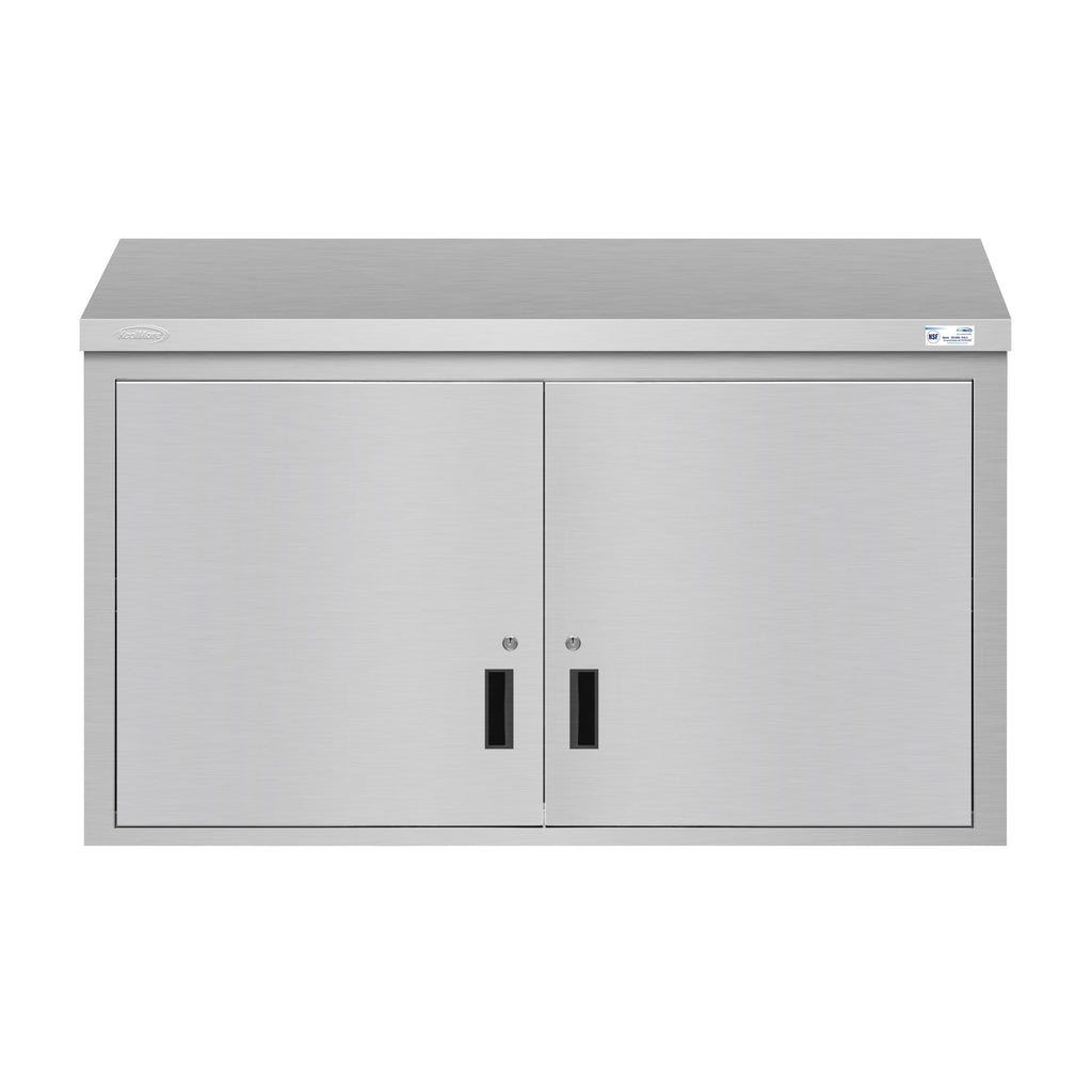 KOOLMORE KMWMC1548S 48 in. Kitchen Wall Cabinet with Hinged Doors and 2 shelves in Stainless-Steel  - KM-WMC-1548-S