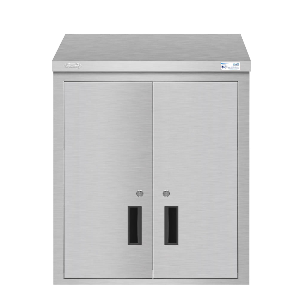 KOOLMORE KMWMC1524S 24 in. Kitchen Wall Cabinet with Hinged Doors and 2 shelves in Stainless-Steel  - KM-WMC-1524-S