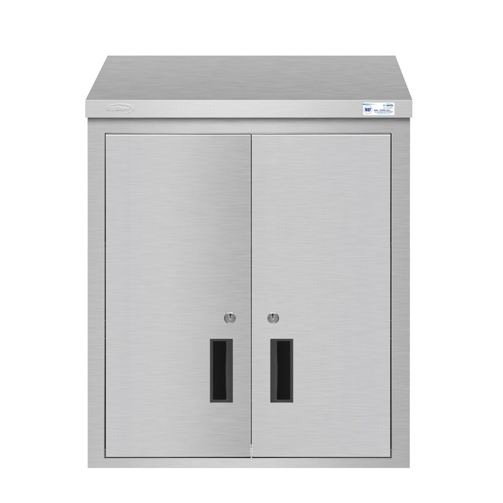KOOLMORE KMWMC1524S 24 in. Kitchen Wall Cabinet with Hinged Doors and 2 shelves in Stainless-Steel  - KM-WMC-1524-S