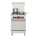KOOLMORE 24 In. Commercial Electric Range with 4 Burners and 1 Standard Electric Oven in Stainless Steel - 208V 3 Phase - KMCR24E