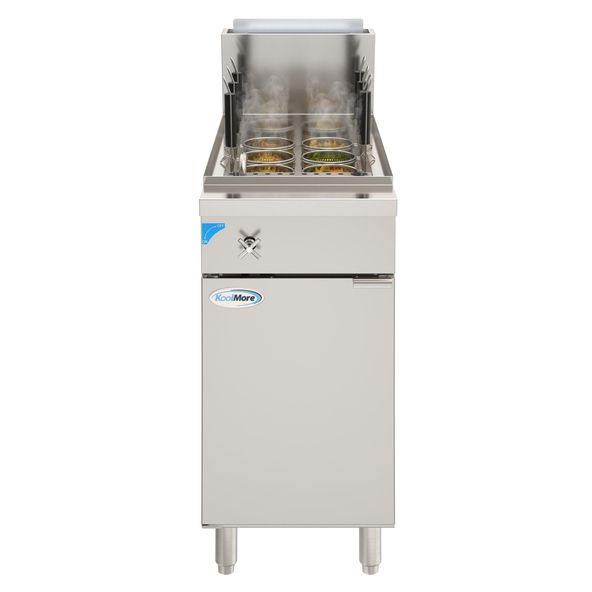 KOOLMORE Commercial 11 Gallon Natural Gas Stainless Steel Pasta Cooker With 6 Baskets, 70,000 BTU - KMPC6NG