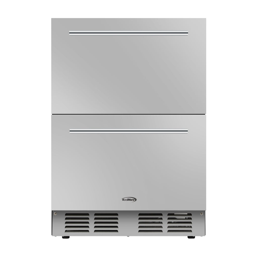 KOOLMORE 24 in.  Built-in Two-Drawer Refrigerator in Stainless-Steel  - KMOKSRD2