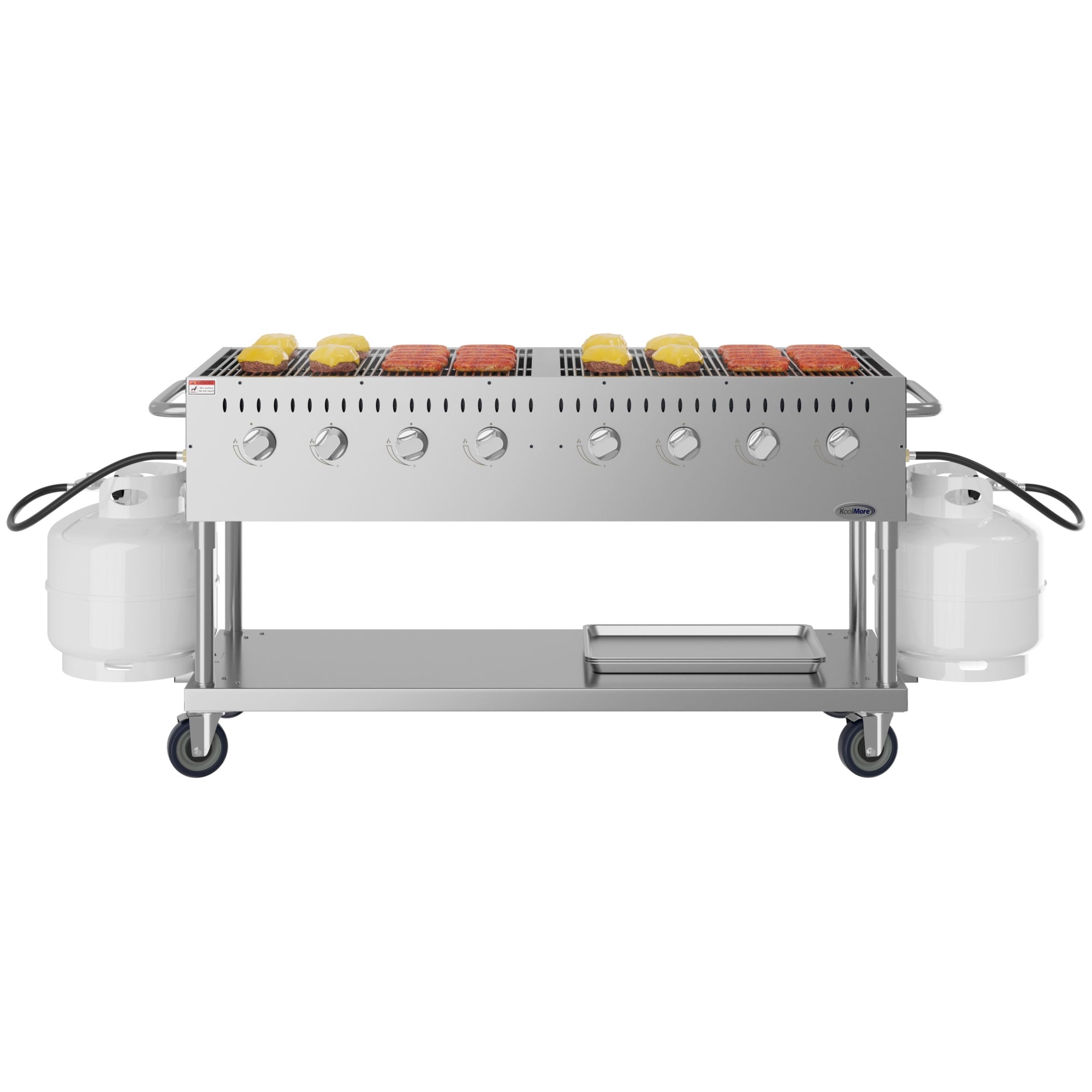 KOOLMORE 60 in. Commercial Mobile Outdoor Propane Gas Grill, ETL Listed in Stainless-Steel  - KMCGM60