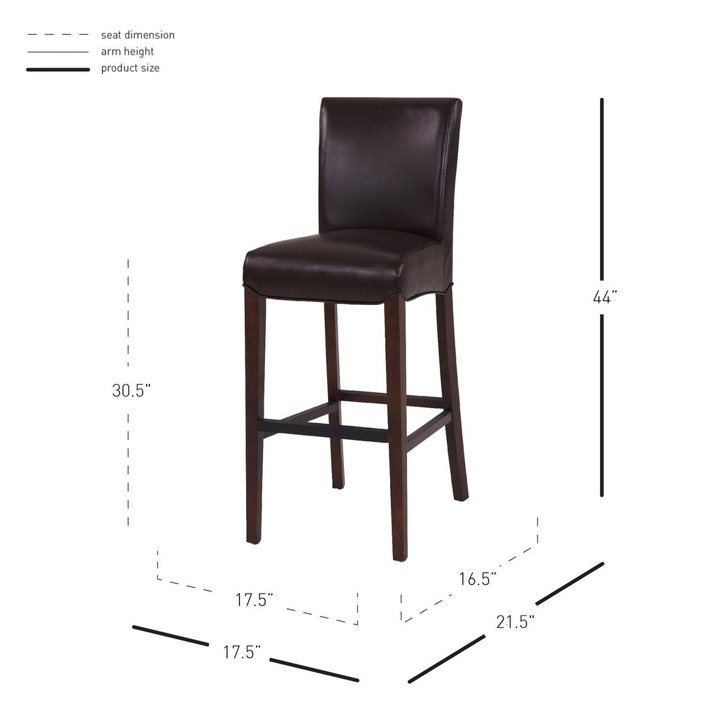 New Pacific Direct Milton Bonded Leather Bar Stool  - 268530B-206