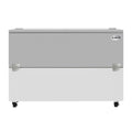 KOOLMORE 58 in. Commercial Milk Cooler for School and Cafeteria, 16 Crate Capacity with Heavy Duty Casters in Stainless Steel and White  - KMMC58HDC