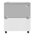 KOOLMORE 34 in. Commercial Milk Cooler for School and Cafeteria, 8 Crate Capacity with Heavy Duty Casters in Stainless Steel and White  - KMMC34HDC