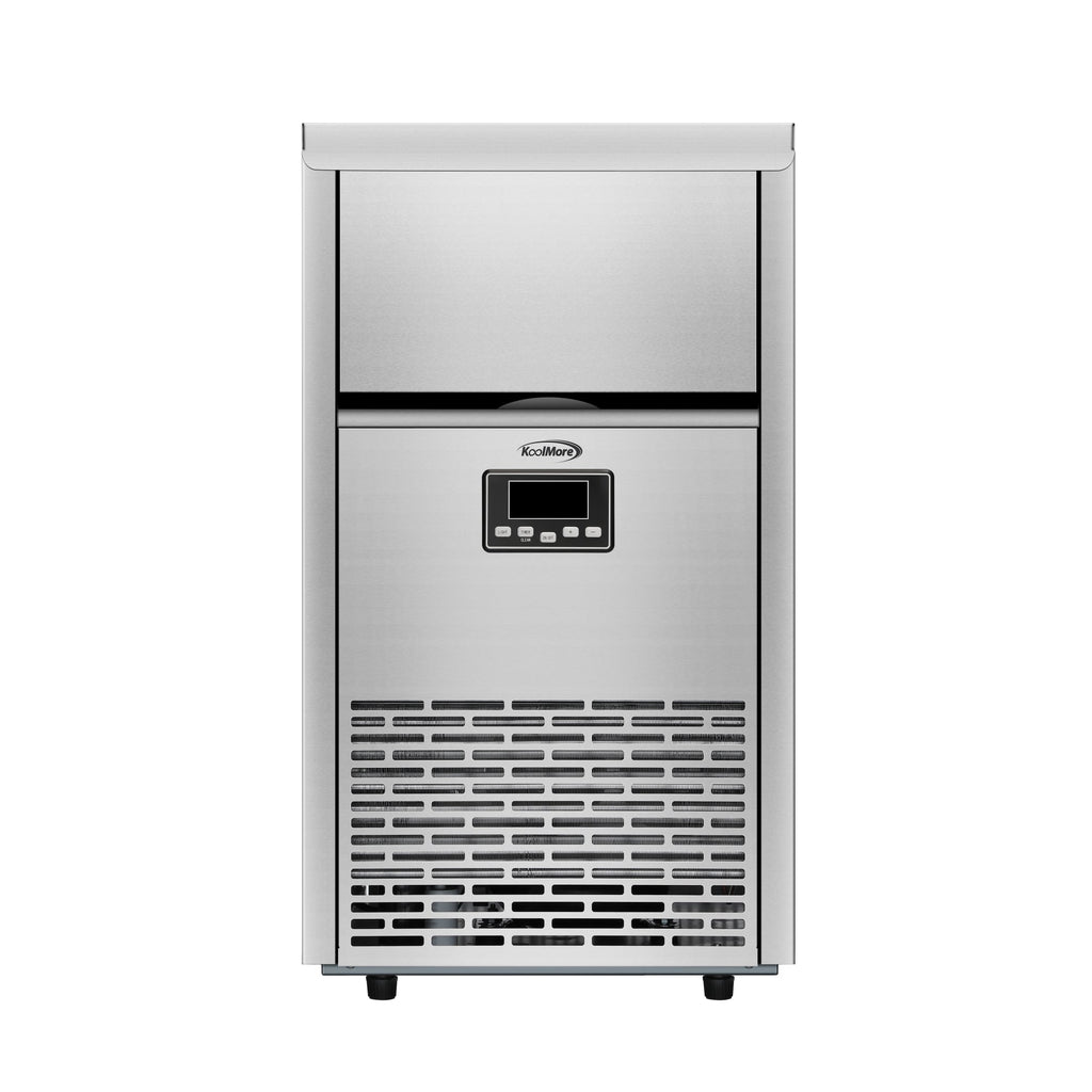 KOOLMORE 18 in. 100 lbs./24 hrs. Commercial & Residential Crescent Ice Maker with 30 lbs. of Storage Capacity in Stainless-Steel  - KMCIM100CRSS