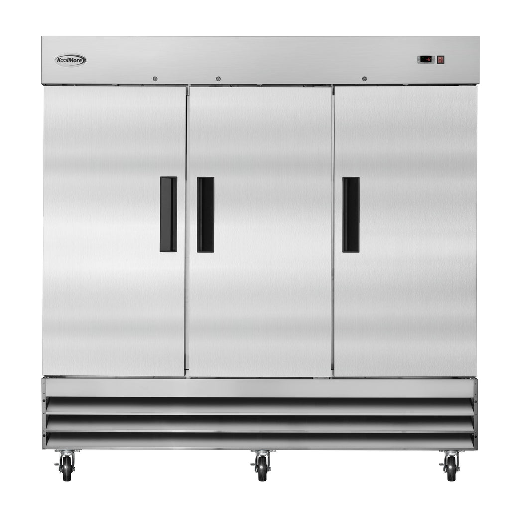 KOOLMORE 82 in. Three-Door Reach-In Freezer 72 cu ft. -  RIF-3D-SS