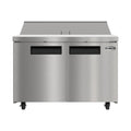 KOOLMORE 46" Commercial 2 Door Refrigeratd Salad and Sandwich Prep Table, 12 Pan Capacity and 14 Cubic Feet of Storage - KMPTR462D