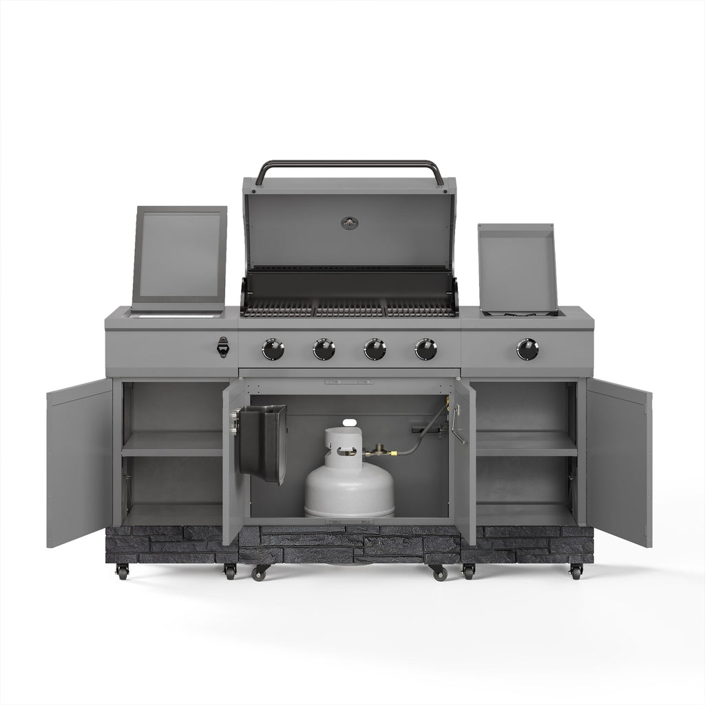 TYTUS Fresno 5-Burner LP/NG Convertible Grill in Gunmetal + Graphite Stone -  -TDT-021-0103