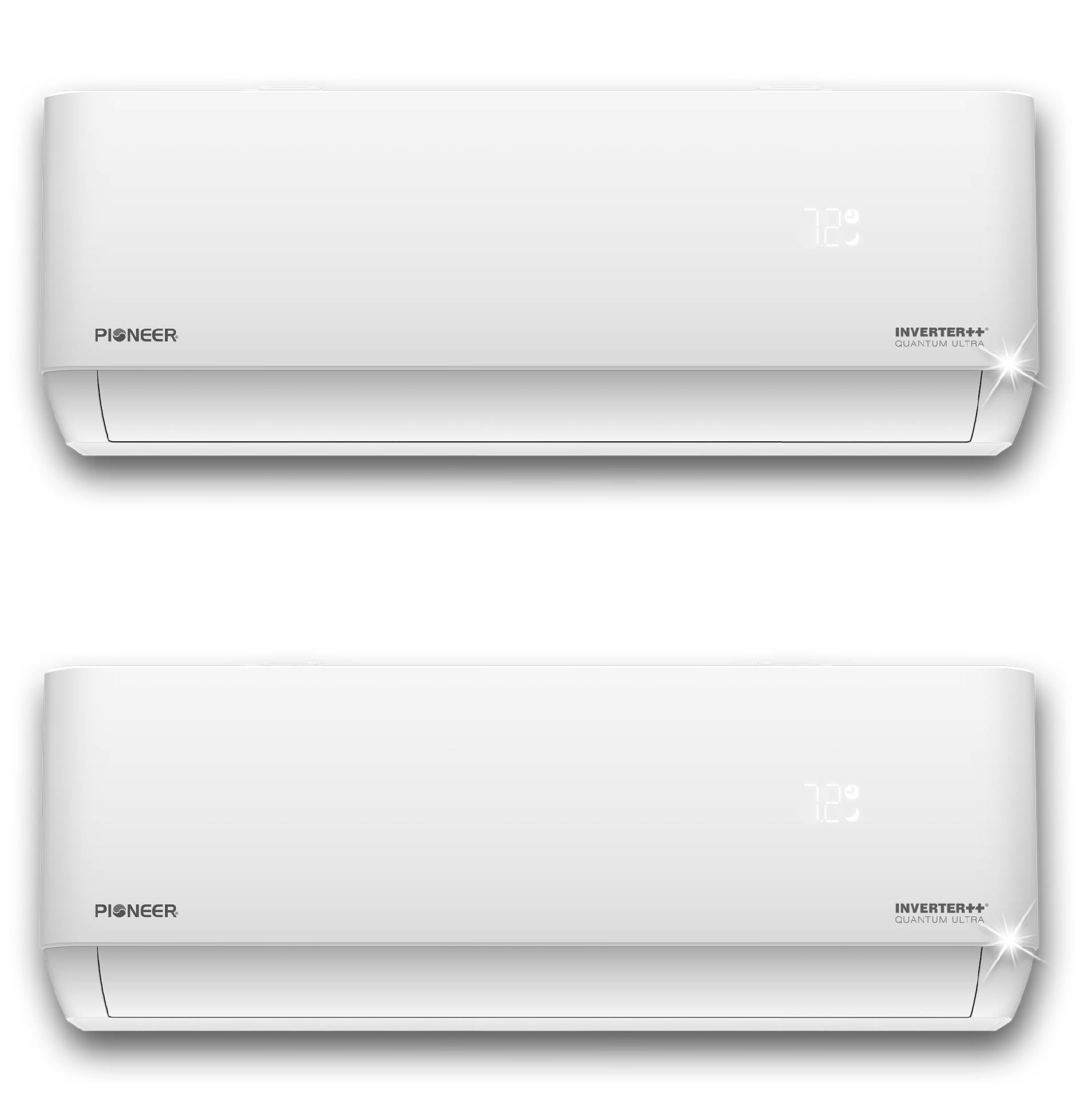 Pioneer Dual Split 24000 BTU 2-Ton Quantum Ultra Wi-Fi 24 SEER2 Energy-Star Multi (2) Zone Wall Mount Air Conditioner Heat Pump 230-Volt - WYT030GLSI24M3-12W-12W